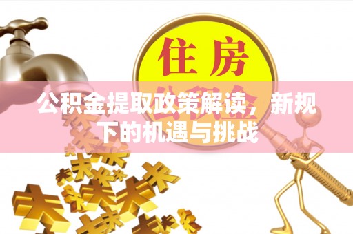 鼎湖公积金提取政策解读，新规下的机遇与挑战